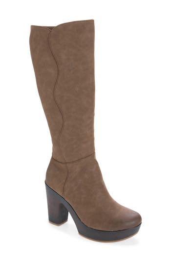 Korks Avalon Knee High Boot In Dark Brown Nubuck