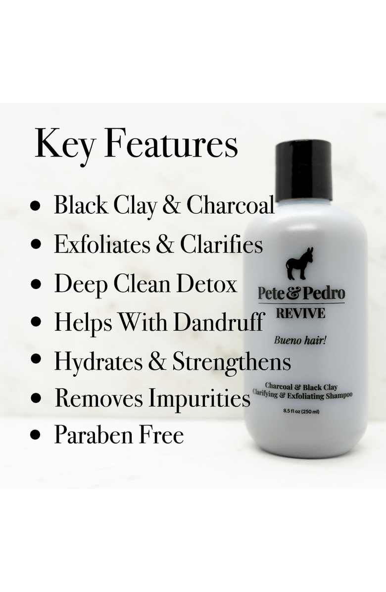 Pete & Pedro REVIVE Black Clay & Charcoal Clarifying & Exfoliating Scalp Shampoo, Alternate, color, NO COLOR