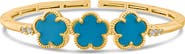 CZ by Kenneth Jay Lane Clover Open Cuff Bracelet