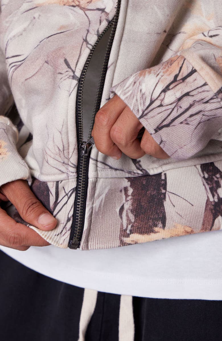 mnml Camo Print Oversize Cotton Full-Zip Hoodie, Alternate, color, 