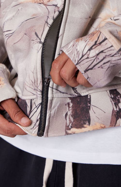 Mnml Camo Print Oversize Cotton Full-zip Hoodie In Multi
