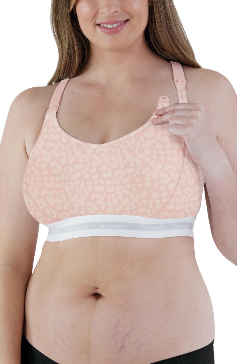 Bravado Designs Original Organic Cotton Blend Full Cup Maternity/Nursing Bra, Alternate, color, Pink Leopard