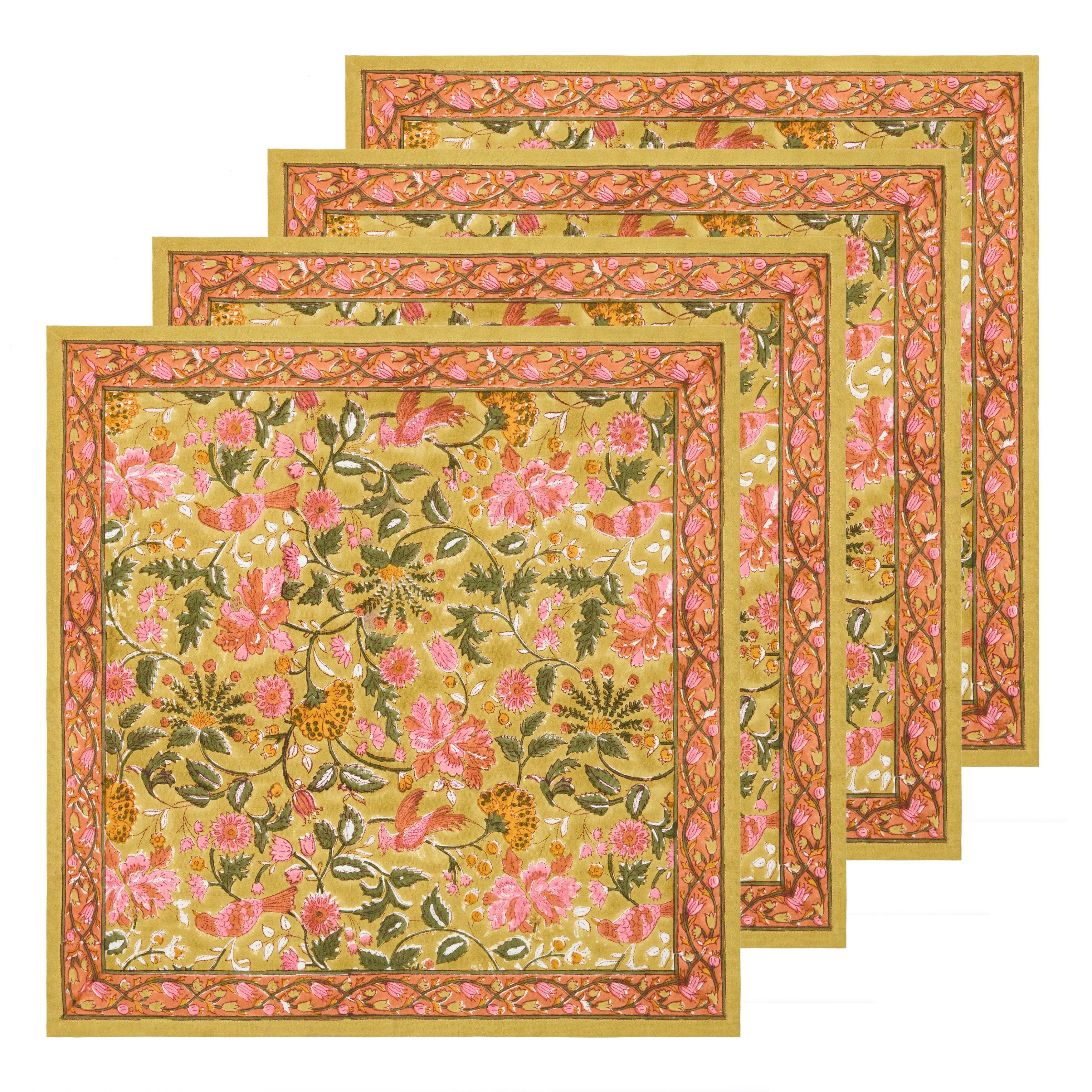 selected Pink, Mustard 20" x 20"