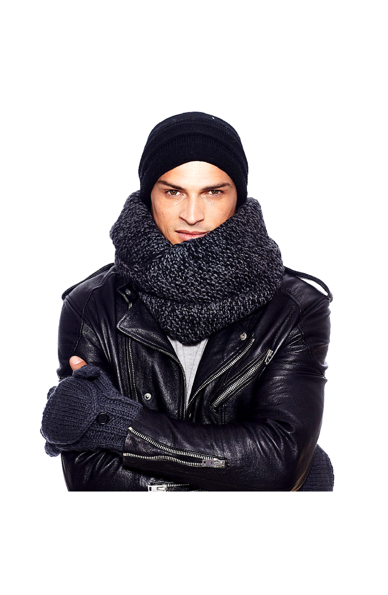 Nirvanna Designs Lined Infinity Scarf, Alternate, color, Black