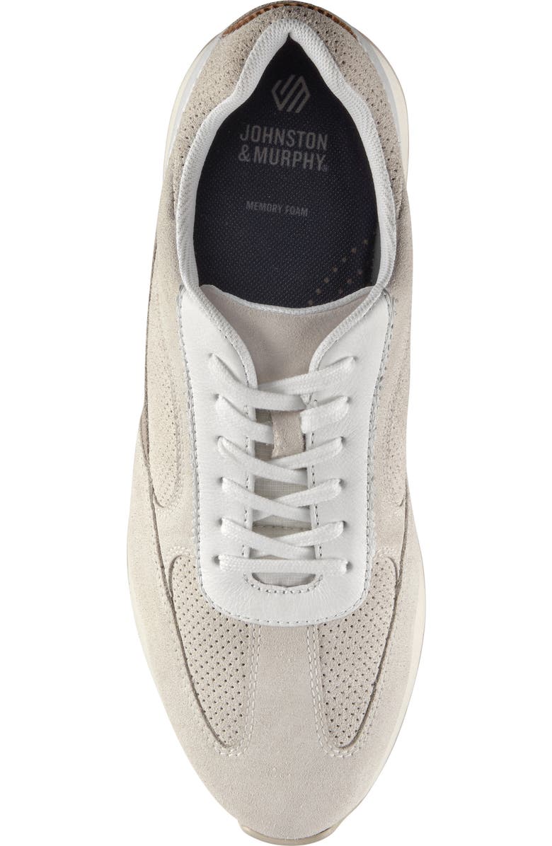 Johnston & Murphy Chase Perforated Sneaker, Alternate, color, White Suede/ Full Grain
