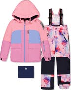 Deux par Deux Play Colorblock Jacket & Floral Pants Two Piece Snowsuit