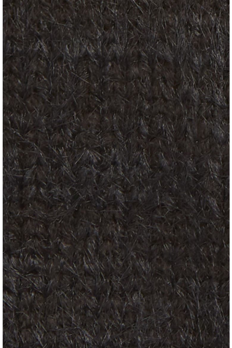 Eyelash Fingerless Gloves, Alternate, color, BLACK