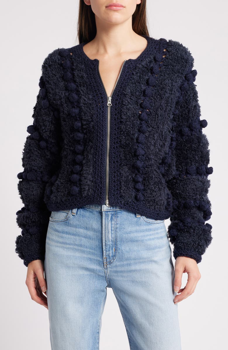 FRAME Pom Pom Cardigan, Main, color, 