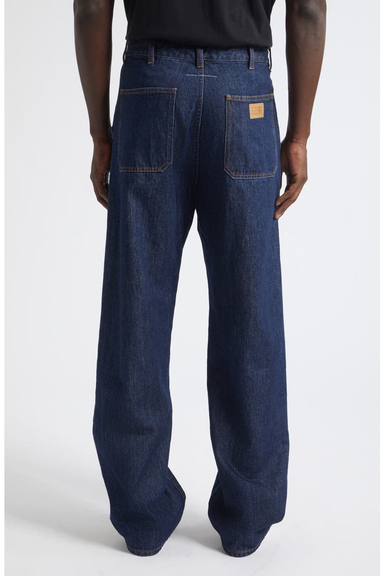 Ripped Knee Panelled Straight Leg Jeans, Alternate, color, BLUE
