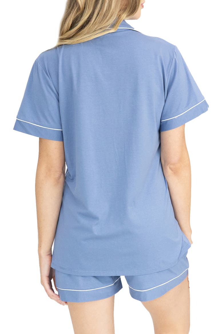 Short Maternity/Nursing Pajamas, Alternate, color, BLUE