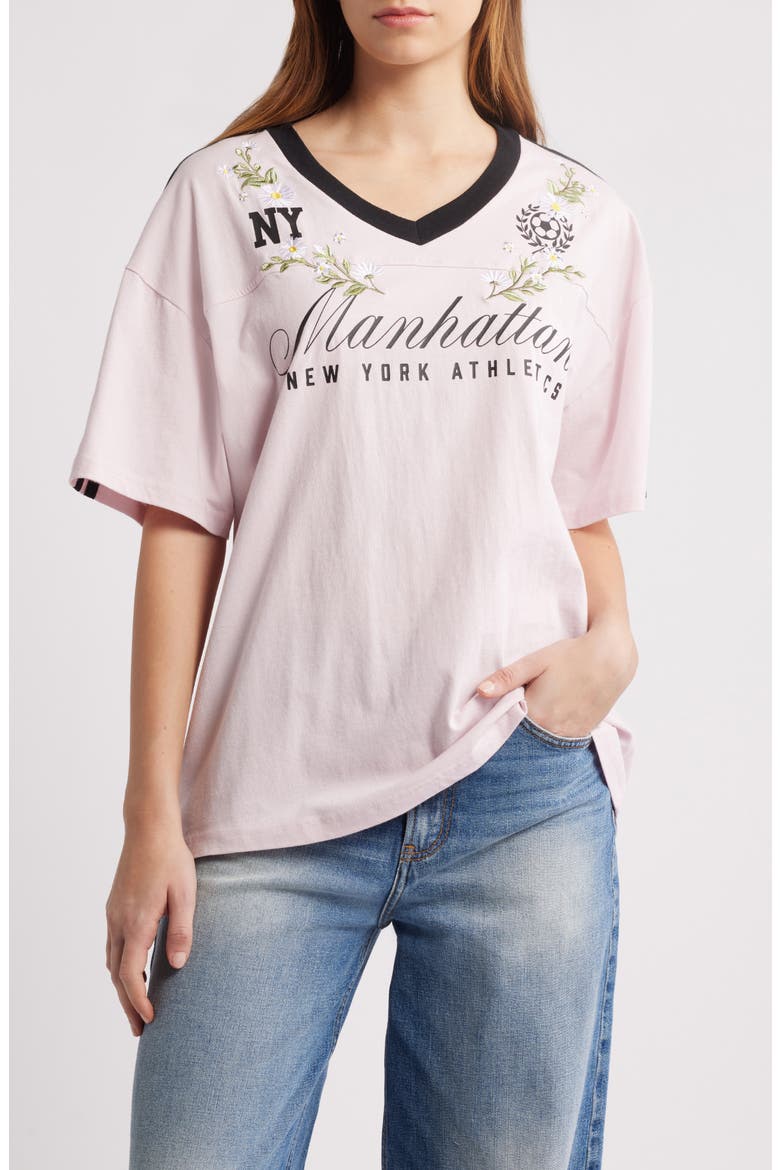 Print Oversize T-Shirt, Main, color, CRADLE PINK/PIRATE BLACK