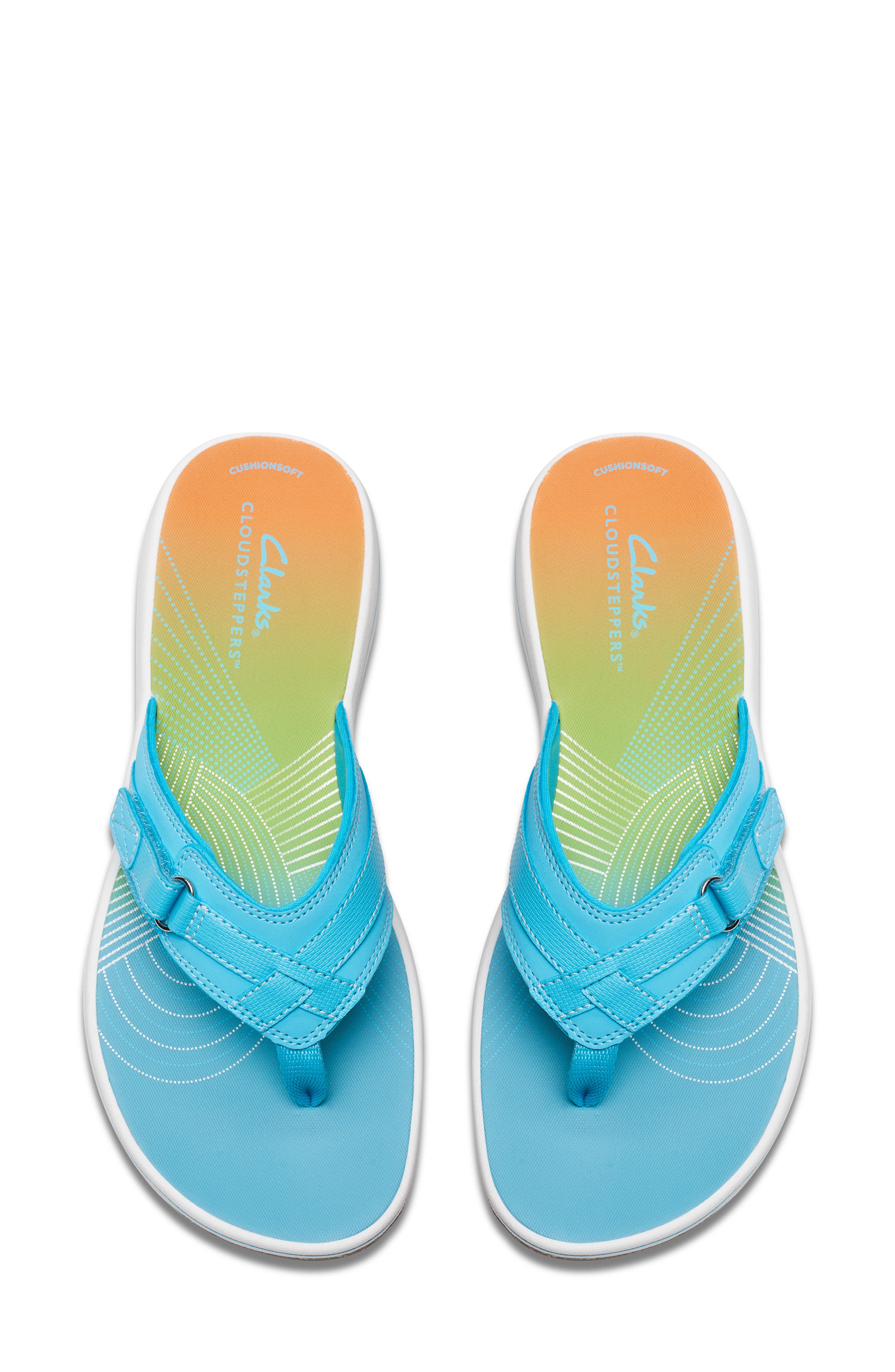 Clarks<sup>®</sup> Breeze Sea Flip Flop, Alternate, color, Turquoise Ombre