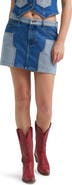 Wrangler Two-Tone Western Denim Miniskirt