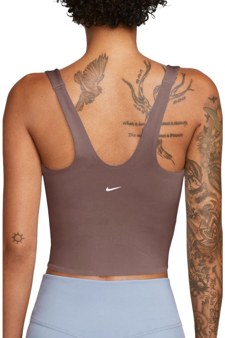 Seamless Padded Sports Tank, Alternate, color, SMOKEY MAUVE/ WHITE