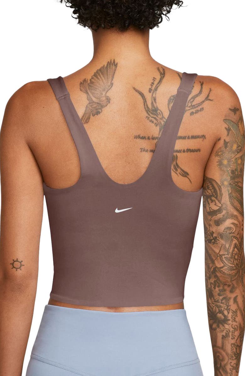 Nike Seamless Padded Sports Tank, Alternate, color, Smokey Mauve/ White