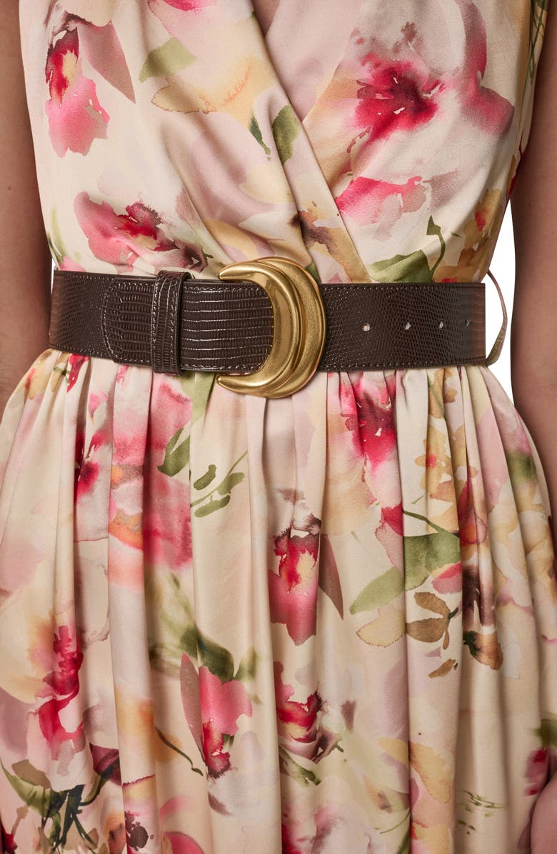 Donna Karan New York Floral Print Sleeveless Midi Dress, Alternate, color, Eggshell