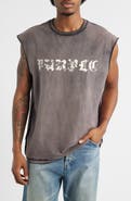 PURPLE BRAND Sleeveless Cotton Graphic T-Shirt