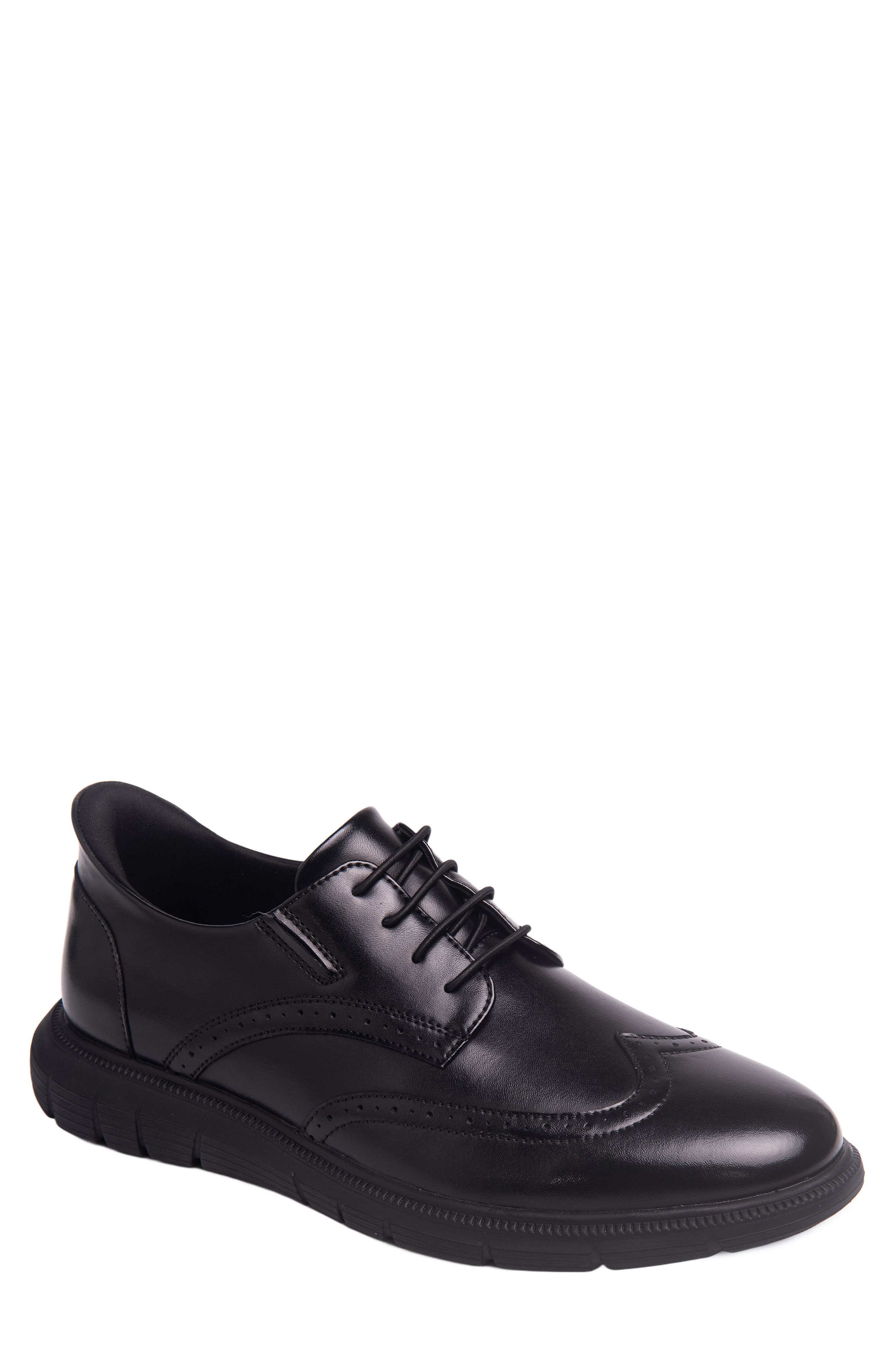 Marc Joseph New York Hill Street Wingtip Derby, Main, color, Black Napa Leather/Black Sole