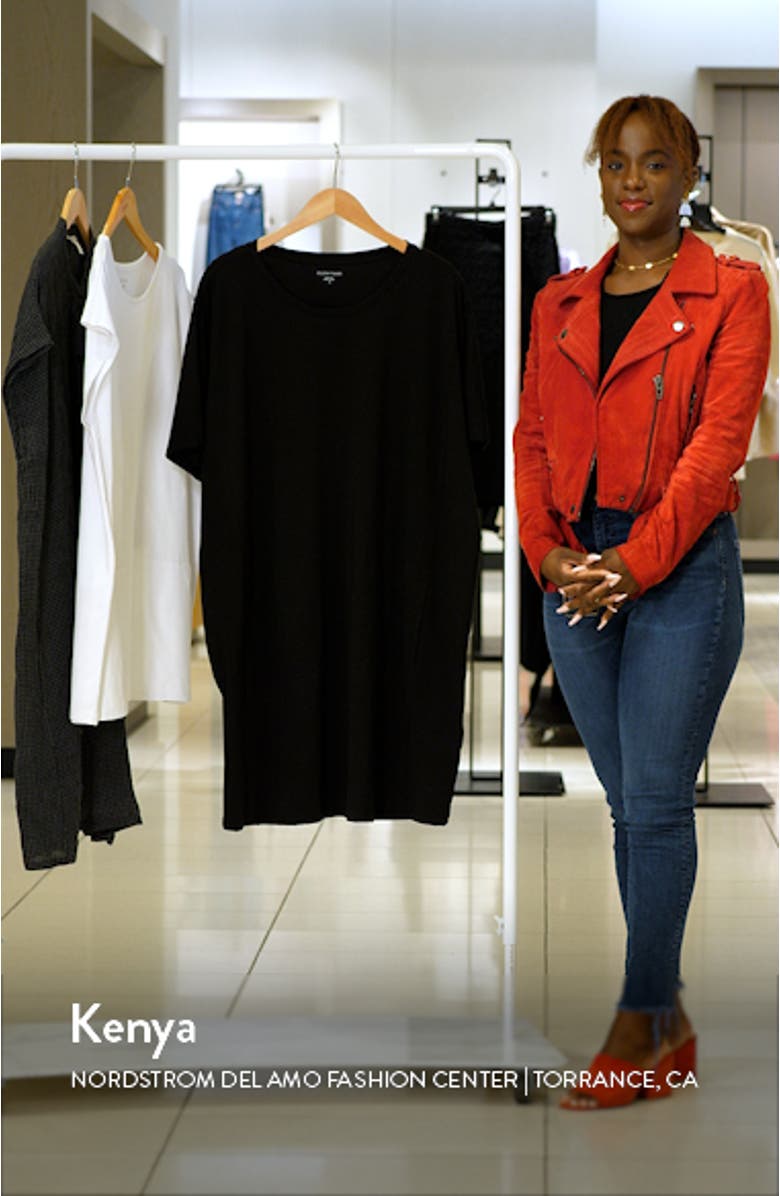 Dolman Sleeve Organic Pima Cotton Blend T-Shirt Dress, sales video thumbnail