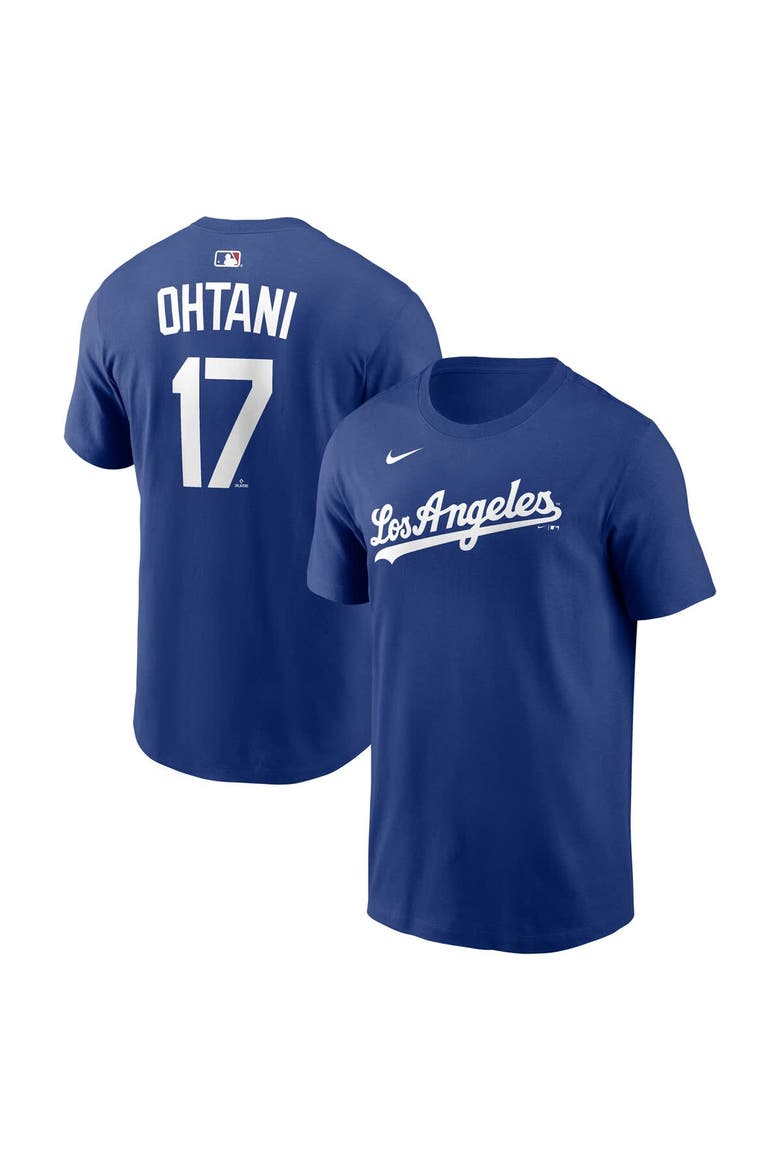 Men's Nike Shohei Ohtani Royal Los Angeles Dodgers Alternate Wordmark T-Shirt, Main, color, Royal
