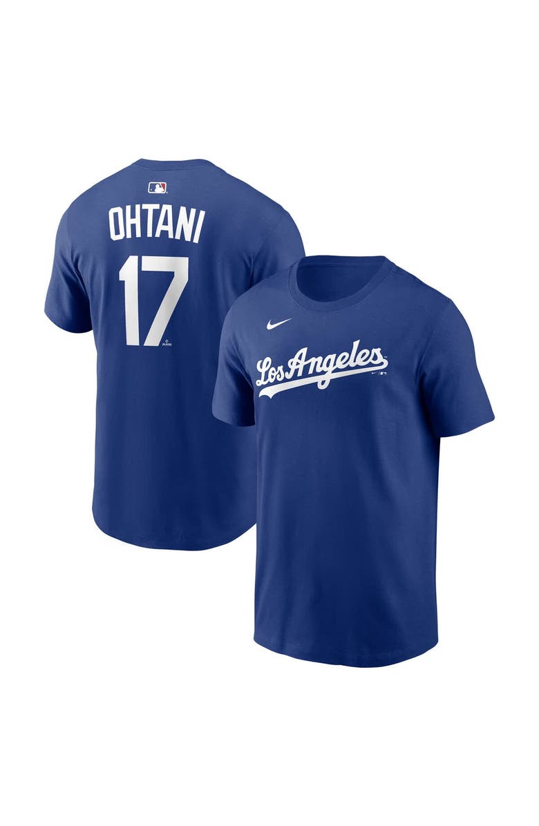 Nike Men's Nike Shohei Ohtani Royal Los Angeles Dodgers Alternate Wordmark T-Shirt, Main, color, Royal