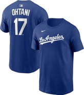 Nike Men's Nike Shohei Ohtani Royal Los Angeles Dodgers Alternate Wordmark T-Shirt