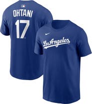 Nike Men's Nike Shohei Ohtani Royal Los Angeles Dodgers Alternate Wordmark T-Shirt