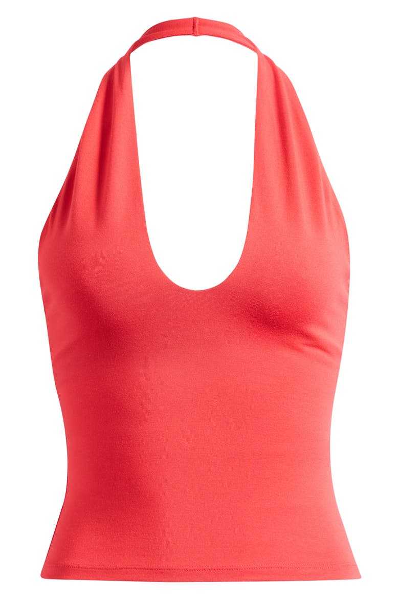 Smooth Layers Halter Top, Main, color, CARMINE
