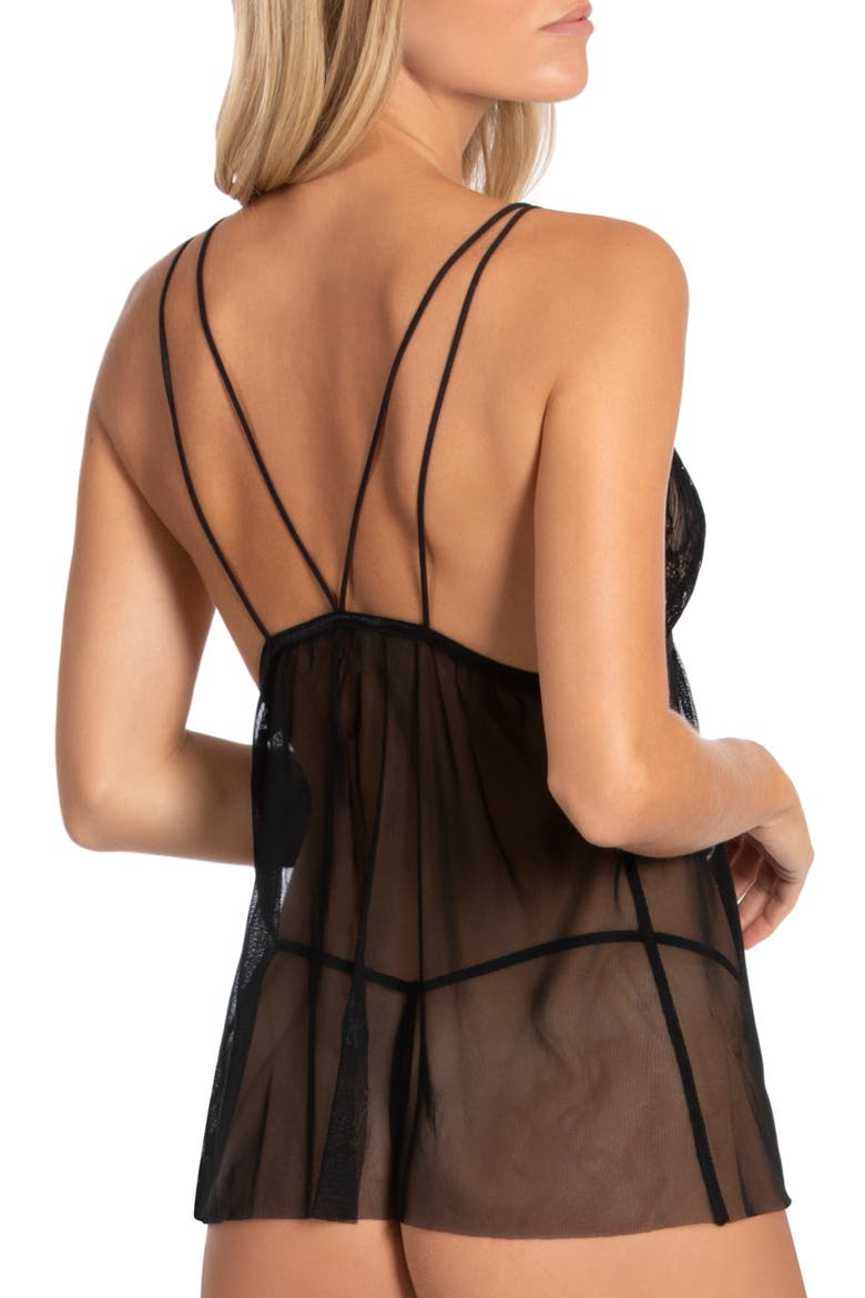 Babydoll Chemise with Thong (Nordstrom Exclusive), Alternate, color, BLACK