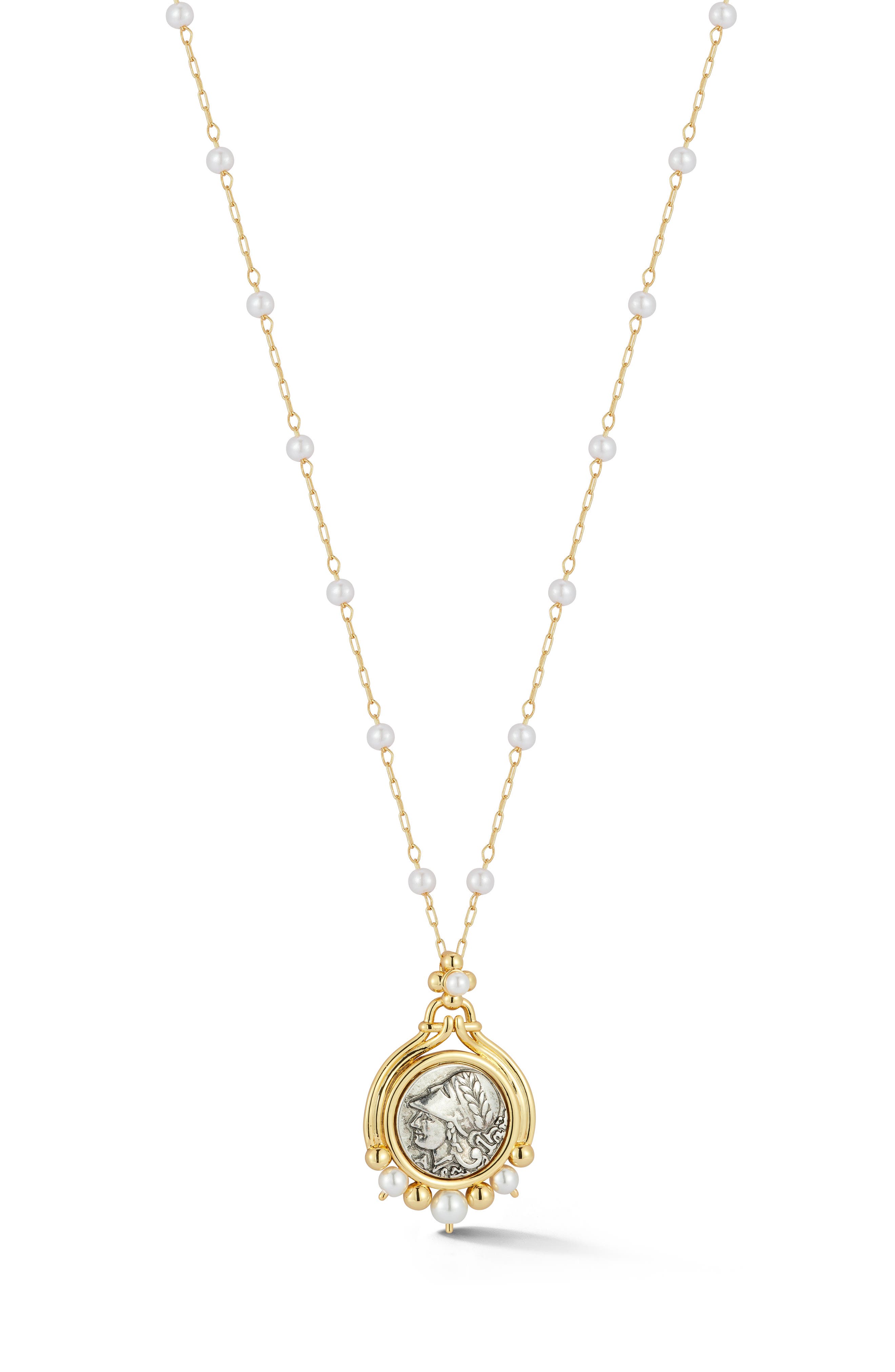 CHLOE AND MADISON Embossed Antique Coin Pendant Necklace