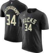 Jordan Brand Men's Jordan Brand Giannis Antetokounmpo Black Milwaukee Bucks 2022/23 Statement Edition Name & Number T-Shirt