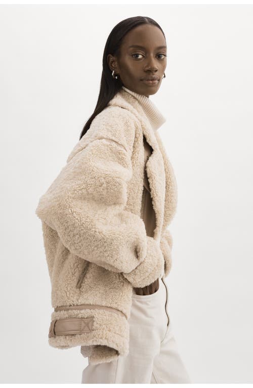 Lamarque Badu | Oversized Faux Shearling Jacket In Nude