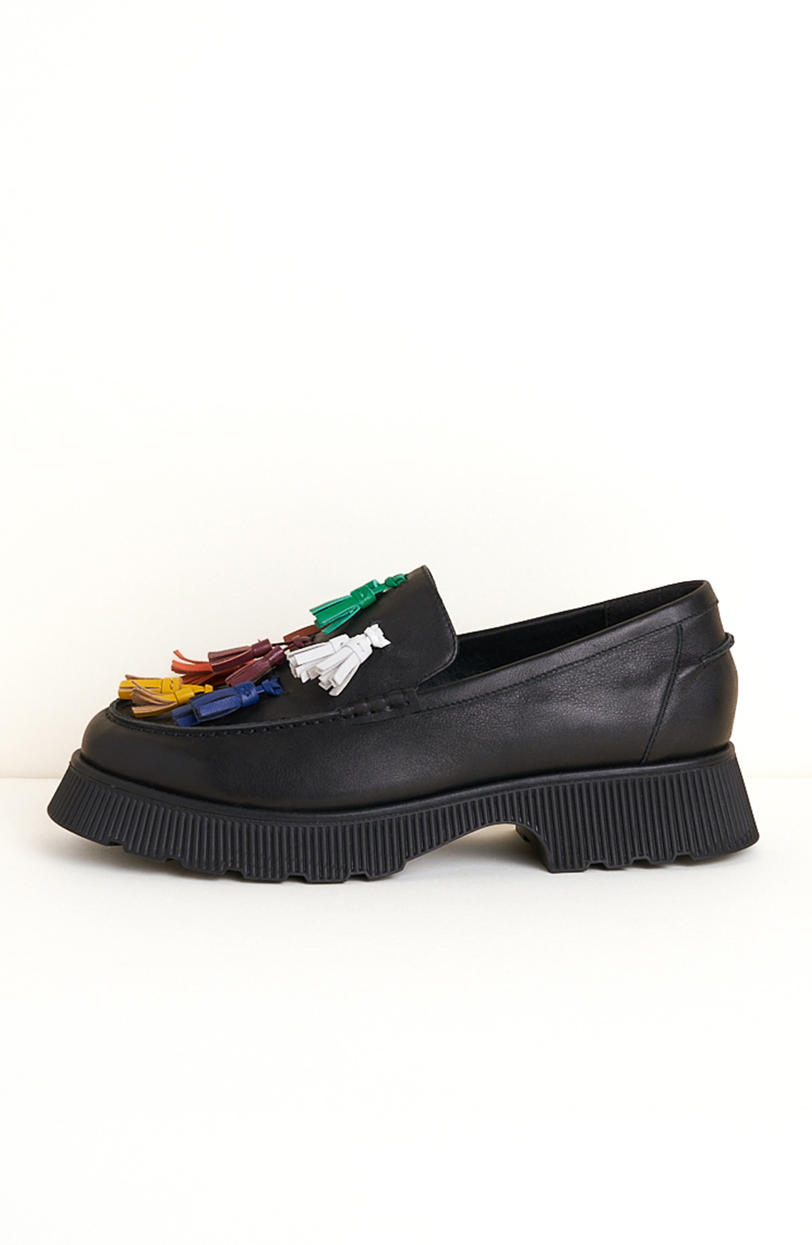 Charlotte Stone Chandler Tasseled Lug Sole Loafer, Alternate, color, 