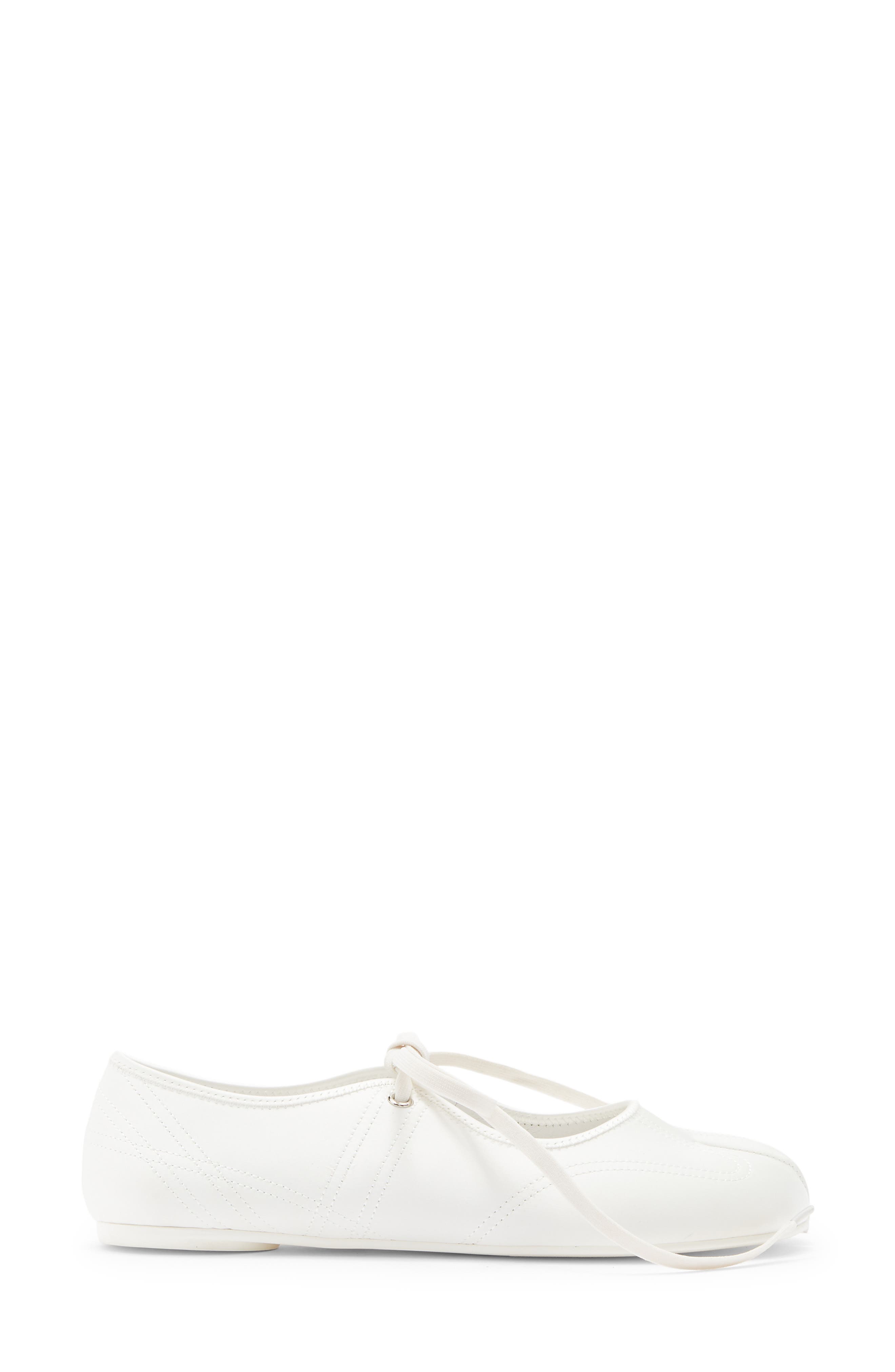 Jeffrey Campbell Saturna Split Toe Mary Jane Flat, Alternate, color, White Satin