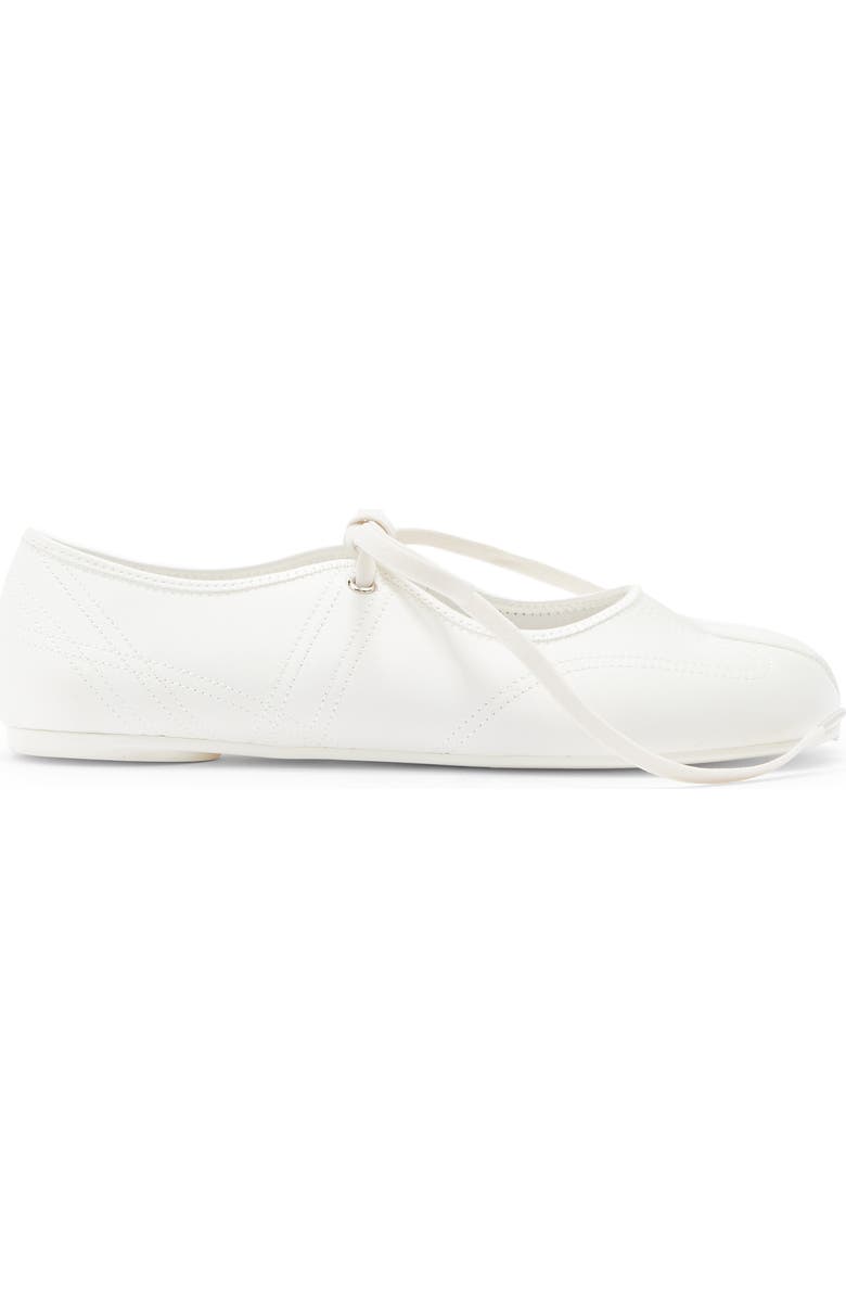 Jeffrey Campbell Saturna Split Toe Mary Jane Flat, Alternate, color, White Satin