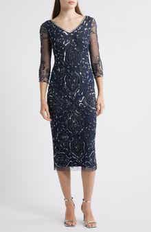 Pisarro Nights Sequin & Beaded Cocktail Sheath Dress