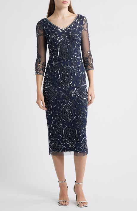 Pisarro Nights Sequin & Beaded Cocktail Sheath Dress