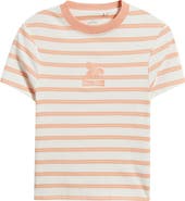 Rip Curl Stripe Embroidered Fitted T-Shirt
