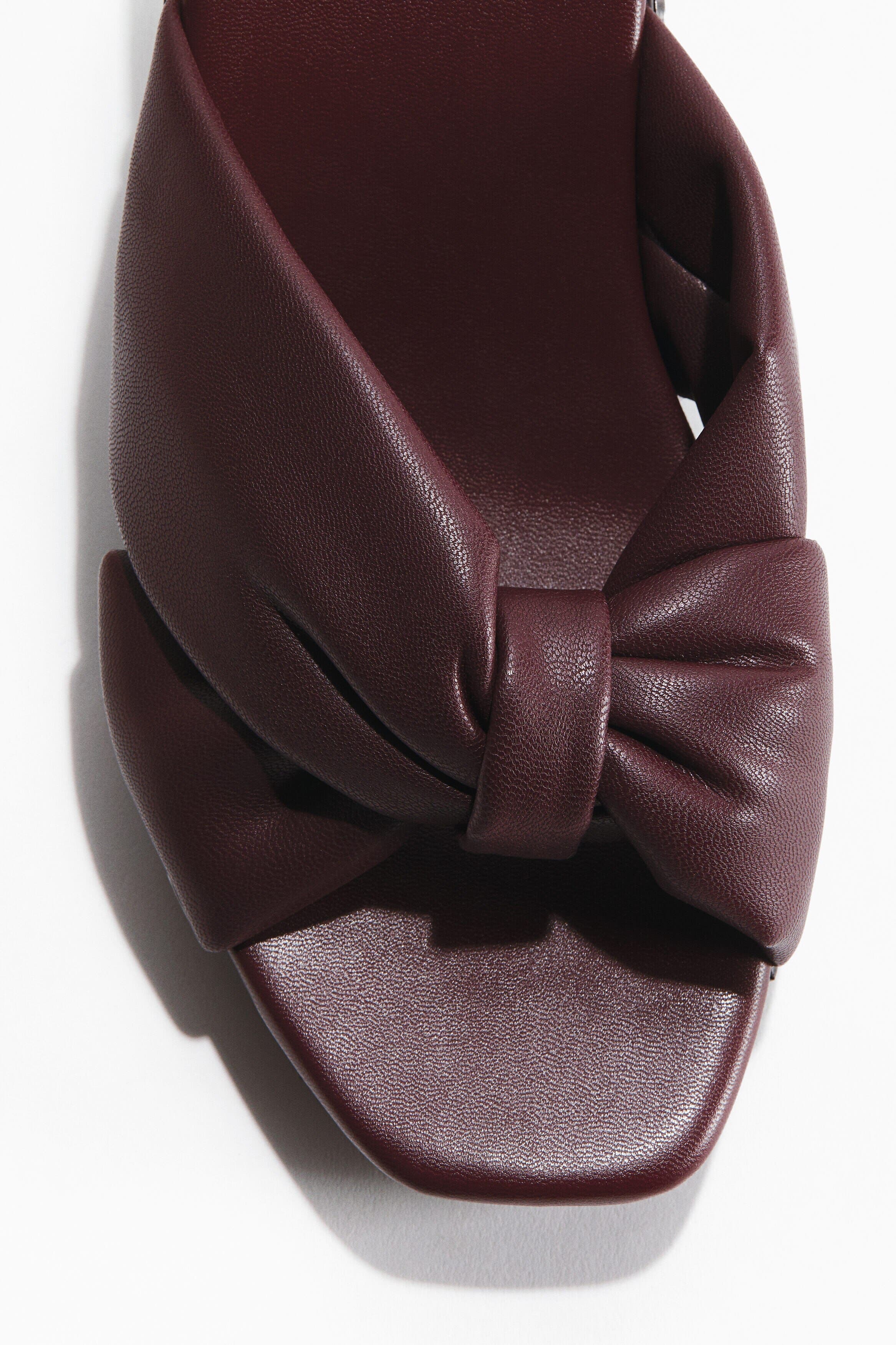 H&M Heeled Clog-look Sandals, Alternate, color, Burgundy