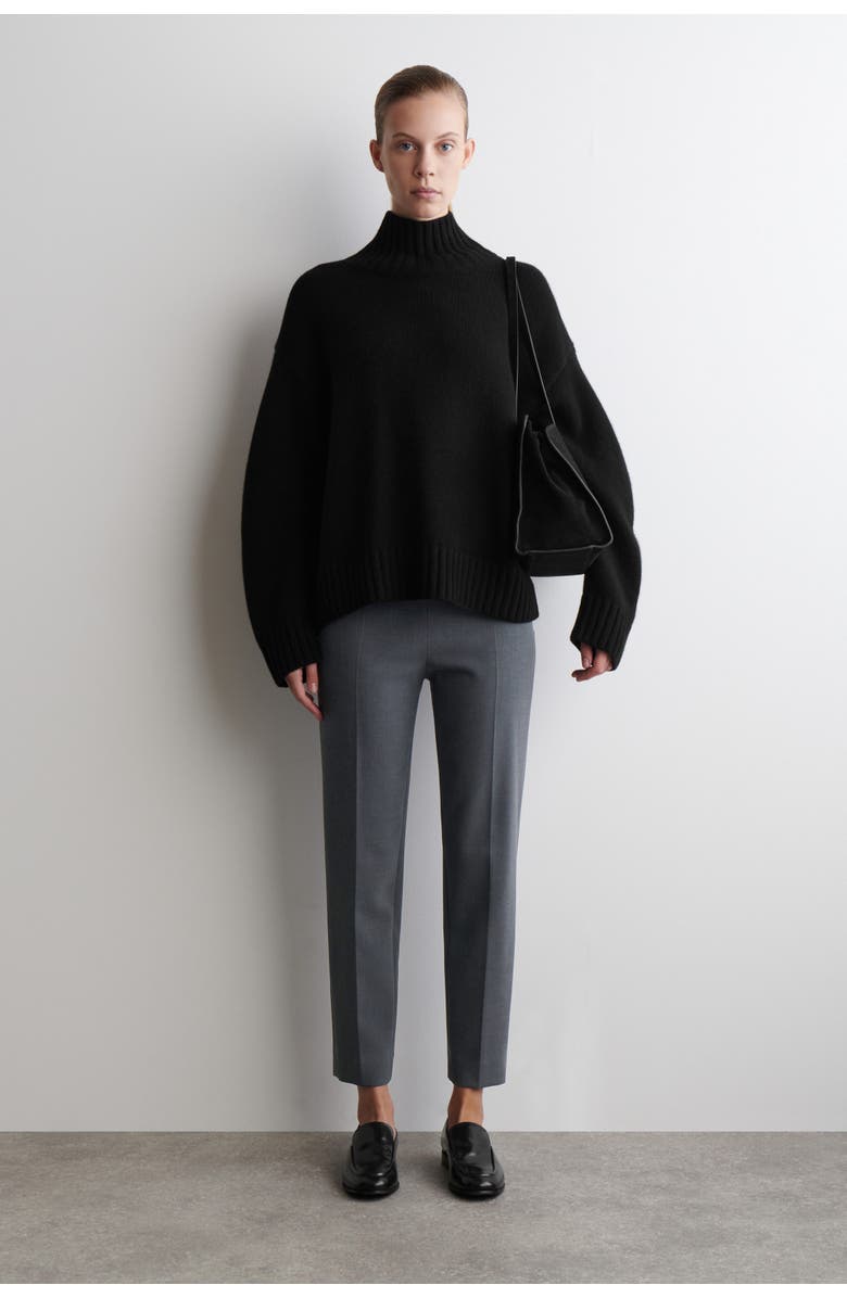COS Cropped Slim-Leg Pants, Main, color, Gray Mélange