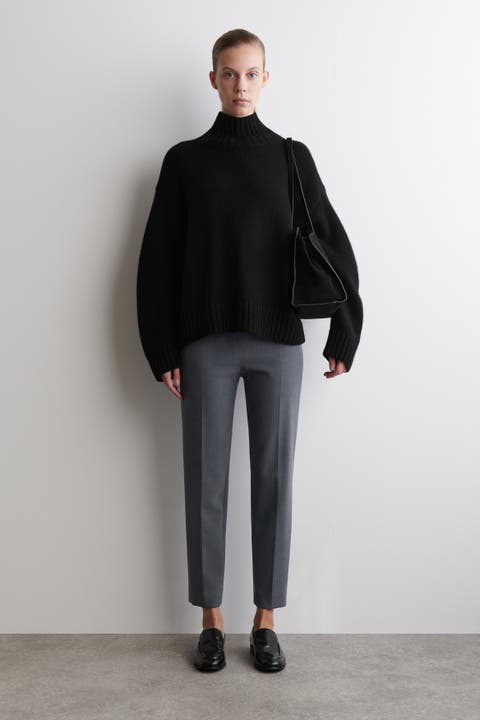 Cropped Slim-Leg Pants