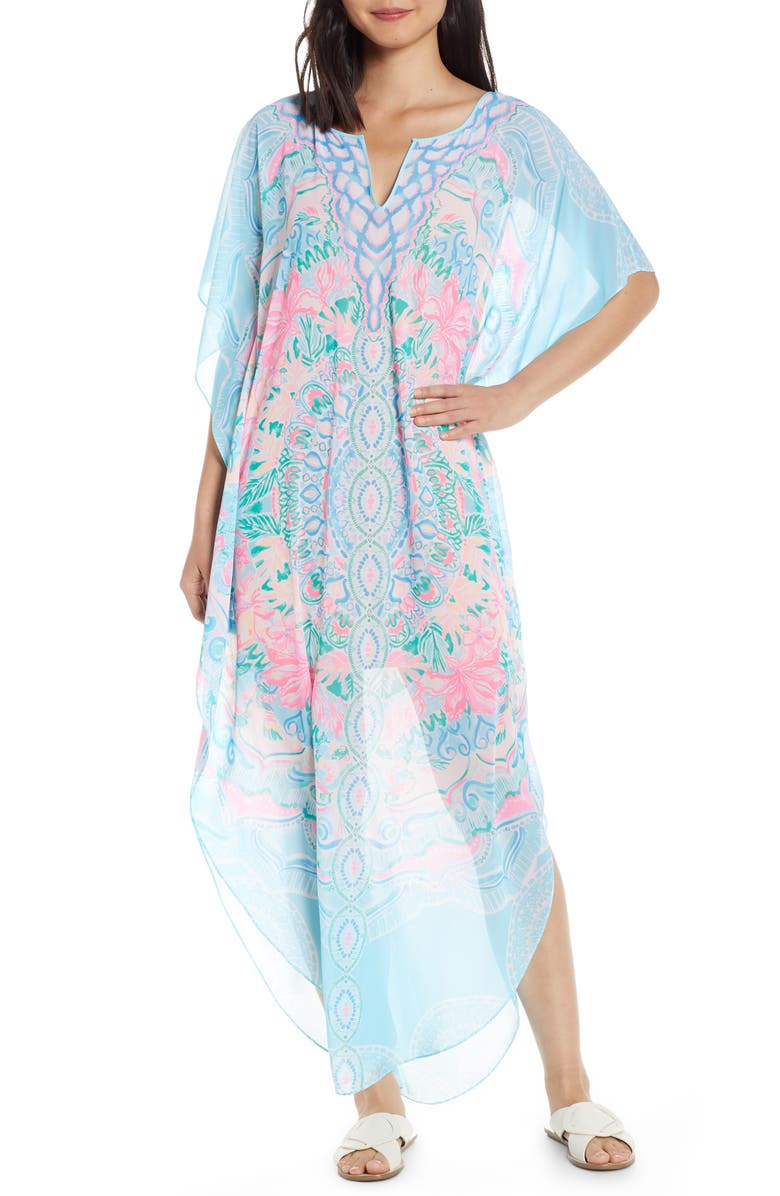 Lilly Pulitzer<sup>®</sup> Kassandra Chiffon Maxi Caftan, Main, color, 
