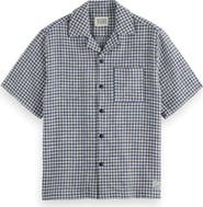 Scotch & Soda Relaxed Jacquard Cotton & Linen Camp Shirt