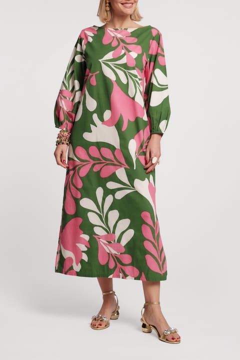 Minnow Maxi Dress Mid-Century Palm