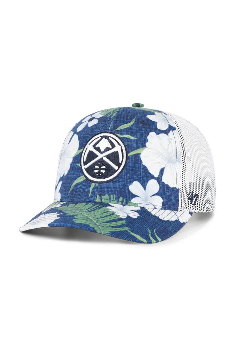 Men's '47  Navy Denver Nuggets Beach Side Trucker Adjustable Hat, Main, color, Navy