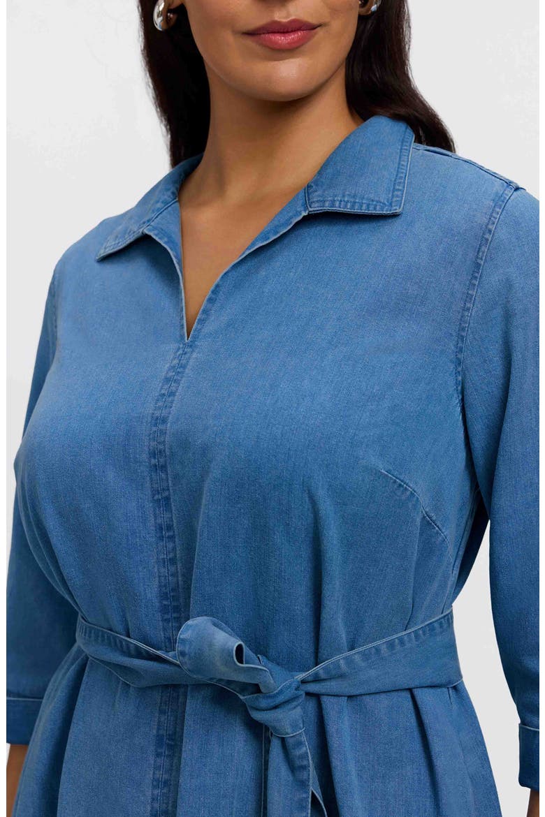 Agnes Tie Waist Denim Dress, Alternate, color, MEDIUM WASH