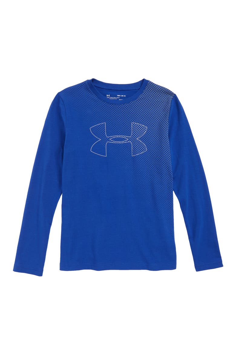 Halftone Logo HeatGear® Shirt, Main, color, ROYAL/ WHITE