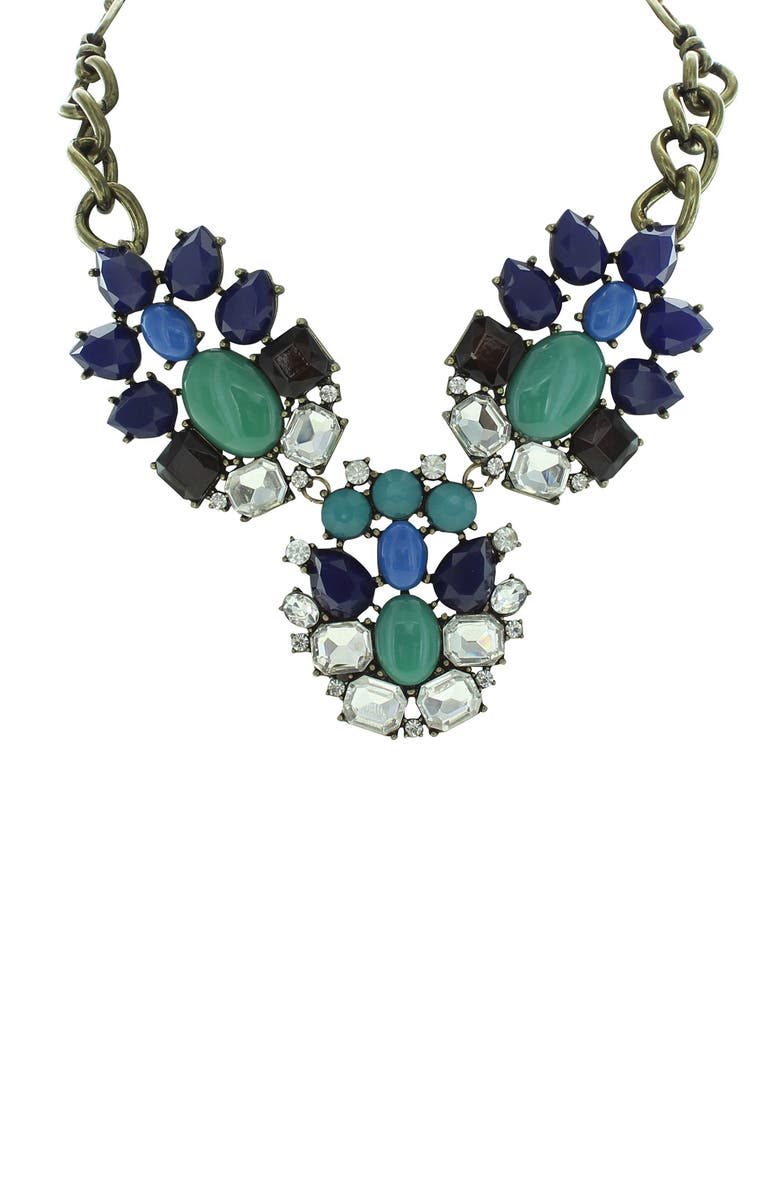 OLIVIA WELLES Shayla Crystal Collar Necklace, Alternate, color, Antique Gold / Multi