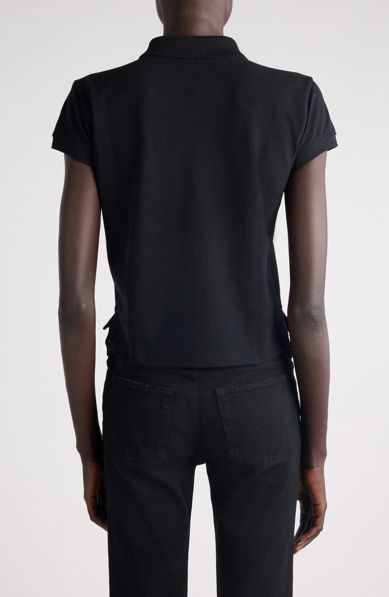 Balenciaga Logo Embroidered Cotton Piqué Polo, Alternate, color, 1070 Black/ White