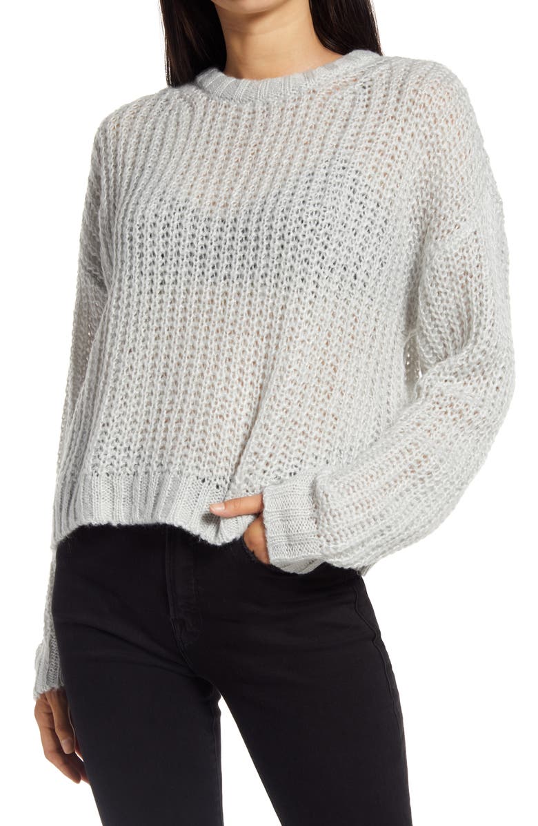 Socialite Loose Stitch Crewneck Pullover, Main, color, 